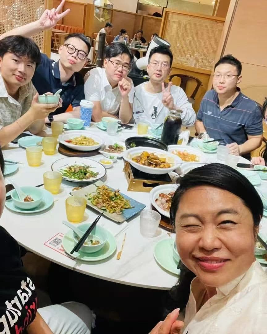 The Arch team and guests over dinner in Shanghai